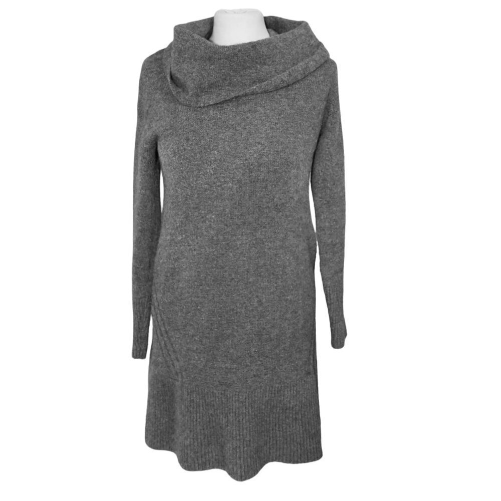 Anthropologie Sonoran Cowl Neck Sweater Dress Grey XS Long Sleeve Minimalist - Picture 1 of 7